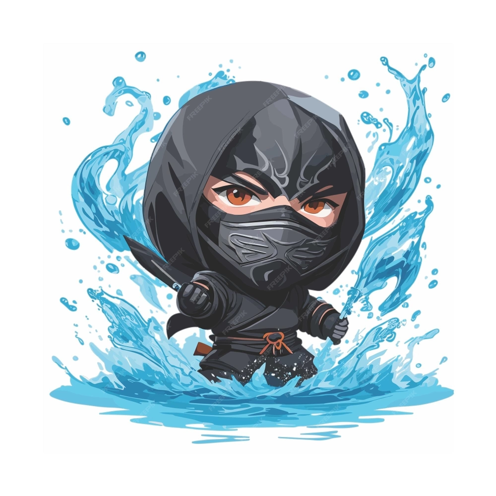 Chibi ninja dễ thương phù hợp nhiều phong cách minh họa