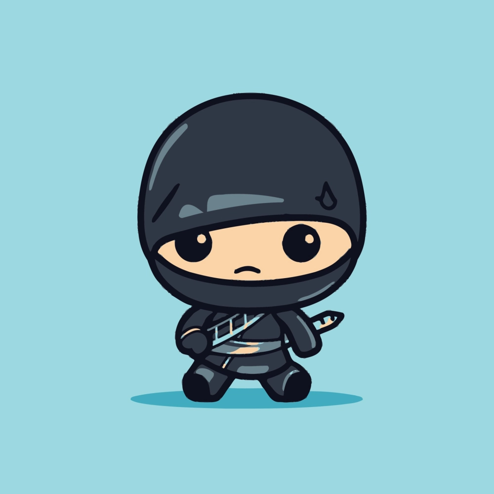 Chibi ninja clipart dễ sử dụng trong trang trí và sáng tạo