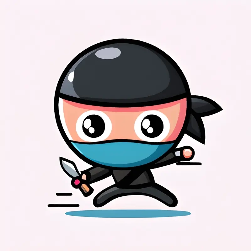 Chibi ninja illustration minh họa sinh động phong cách hoạt hình