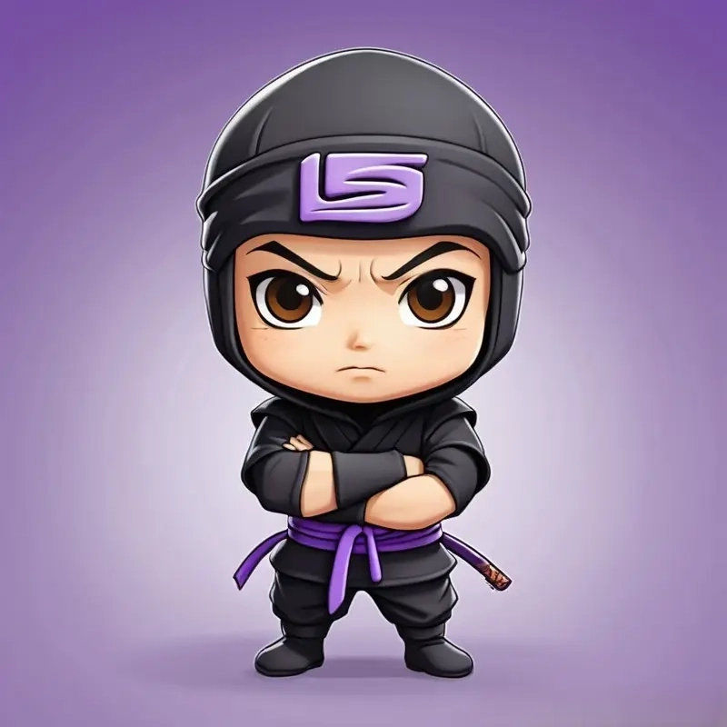 Chibi ninja cartoon phong cách hoạt hình vui tươi