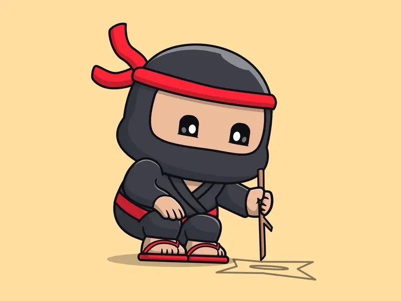 Chibi samurai đáng yêu kết hợp nét truyền thống và hiện đại