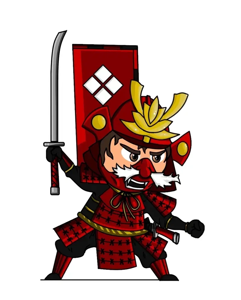 Samurai chibi wallpaper dễ thương phù hợp làm hình nền