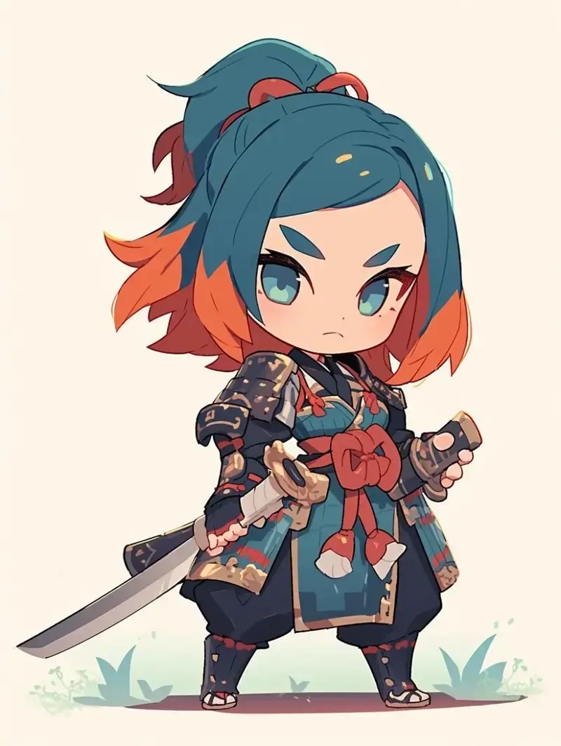 Samurai chibi tattoo nhỏ gọn mang phong cách cá nhân độc đáo