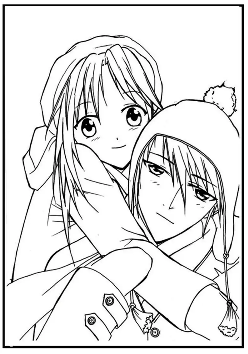 Cute tranh tô màu anime girl ngầu kết hợp cá tính và nét đáng yêu