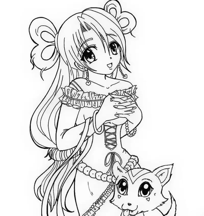 Tranh tô màu anime girl ngầu cá tính mạnh phong cách lạnh lùng cuốn hút