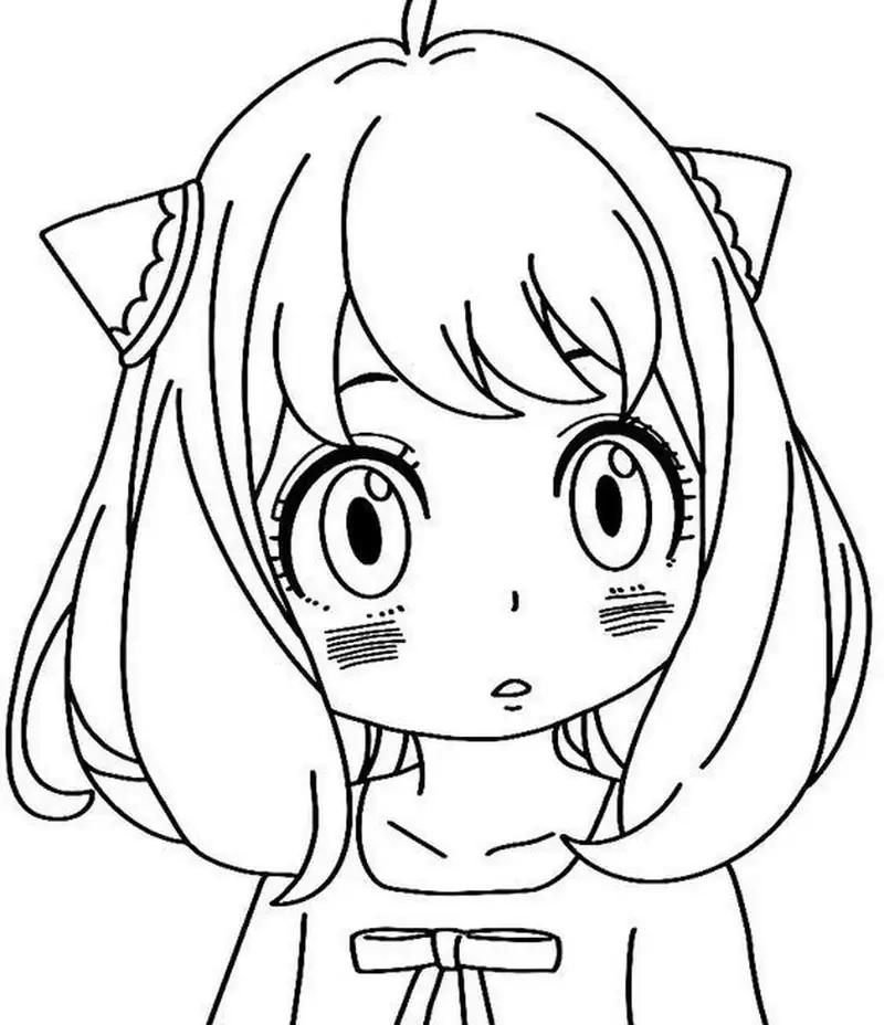 Tranh tô màu anime cute đơn giản đường nét rõ ràng dễ in