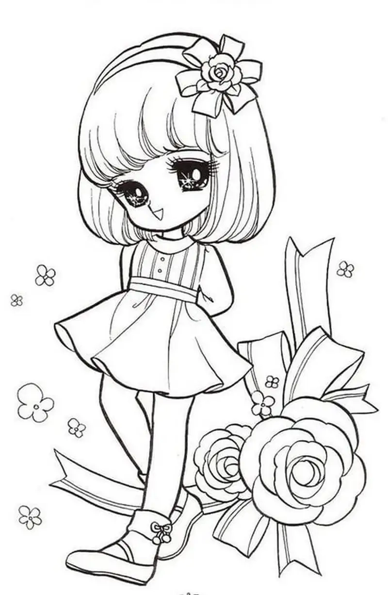 Tranh tô màu anime học sinh gần gũi chủ đề trường lớp quen thuộc