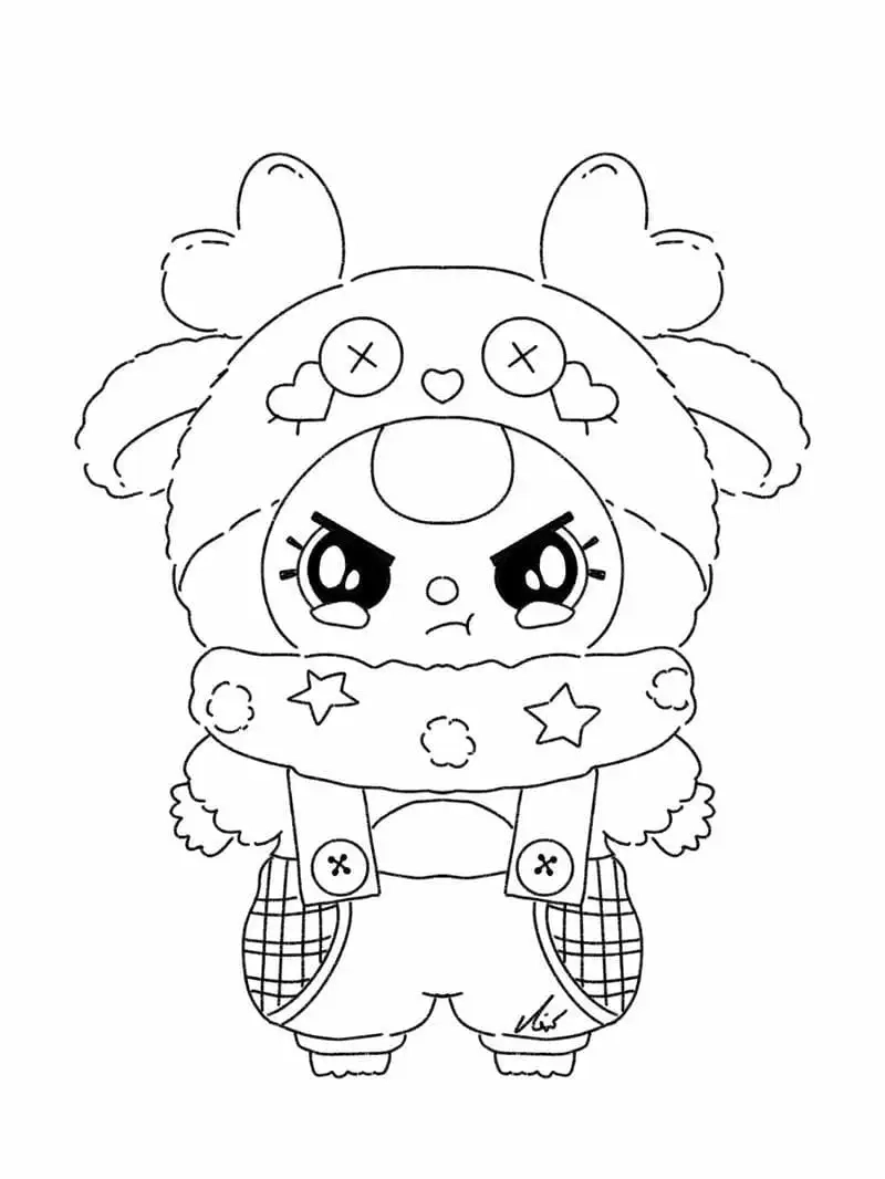 Tranh tô màu baby three động vật ngộ nghĩnh.