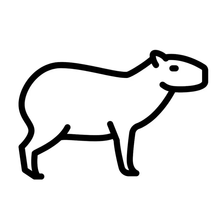 Tranh tô màu capybara cute dễ thương phù hợp cho bé và người mới tập tô