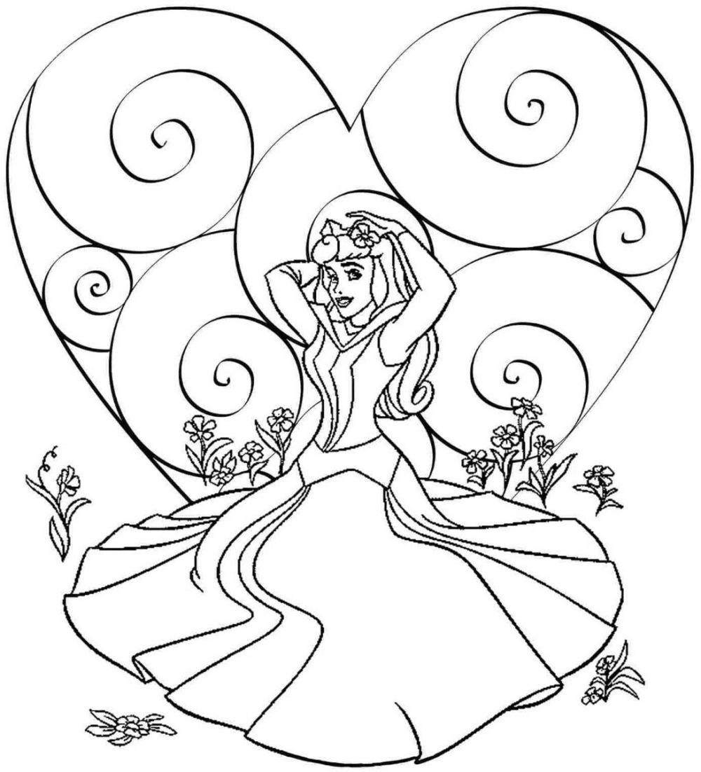 Tranh tô màu công chúa anime cổ trang mang phong cách truyền thống nhẹ nhàng