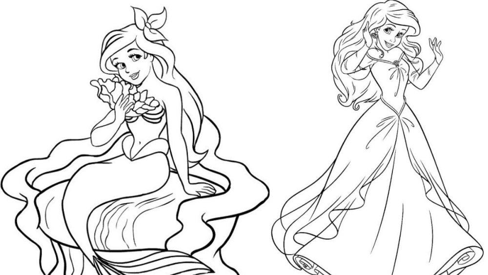 Tranh tô màu công chúa anime đẹp dễ thương