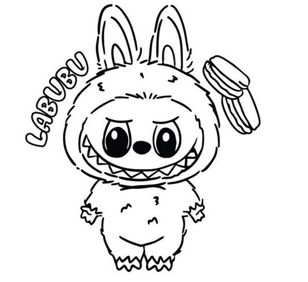 Tranh tô màu labubu cho bé hình ảnh đơn giản an toàn và dễ tô