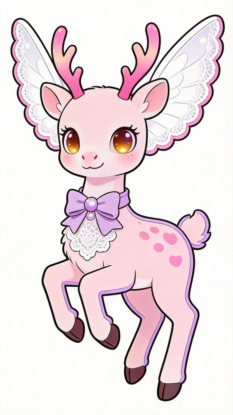 Bộ chibi hươu dễ tô màu cho bé tập tô cực thú vị