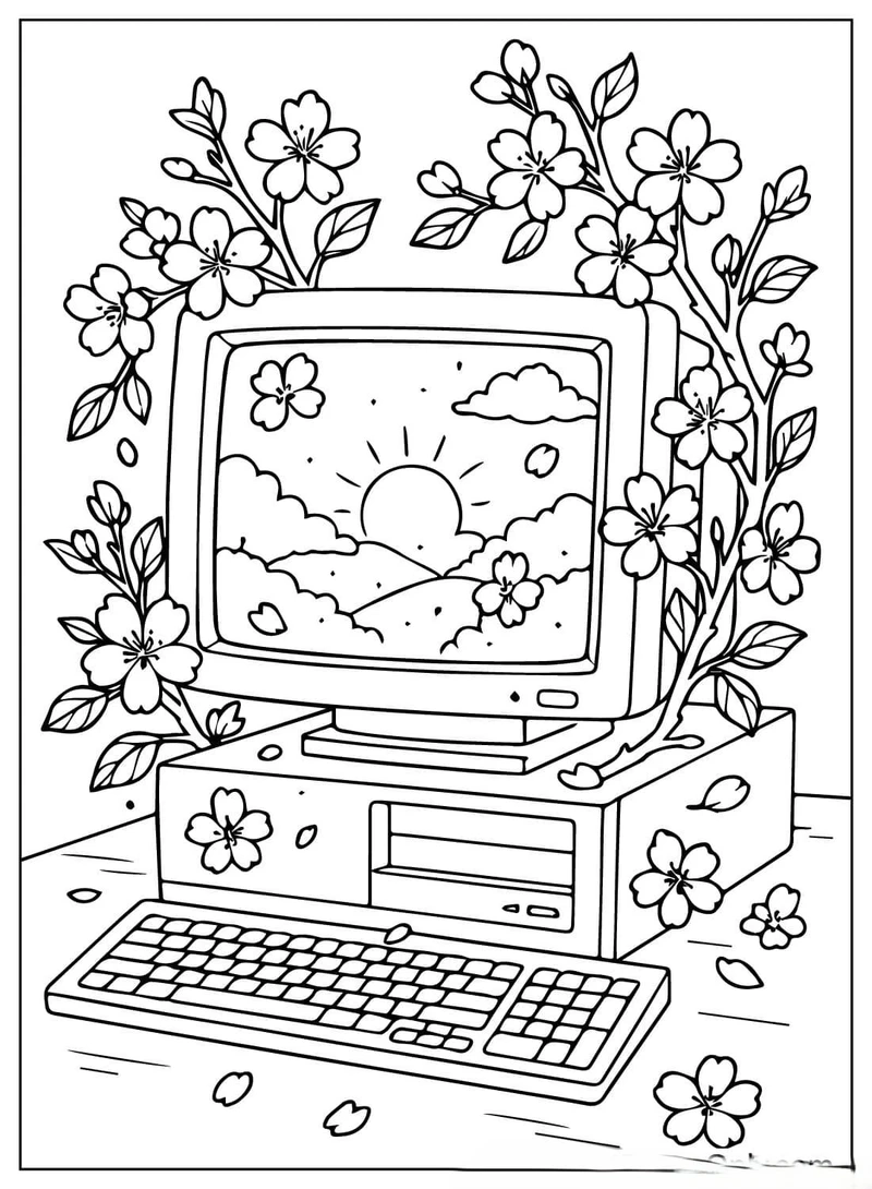 Tuyển chọn tranh tô màu cái máy tính HD cực nét cho bé tô màu