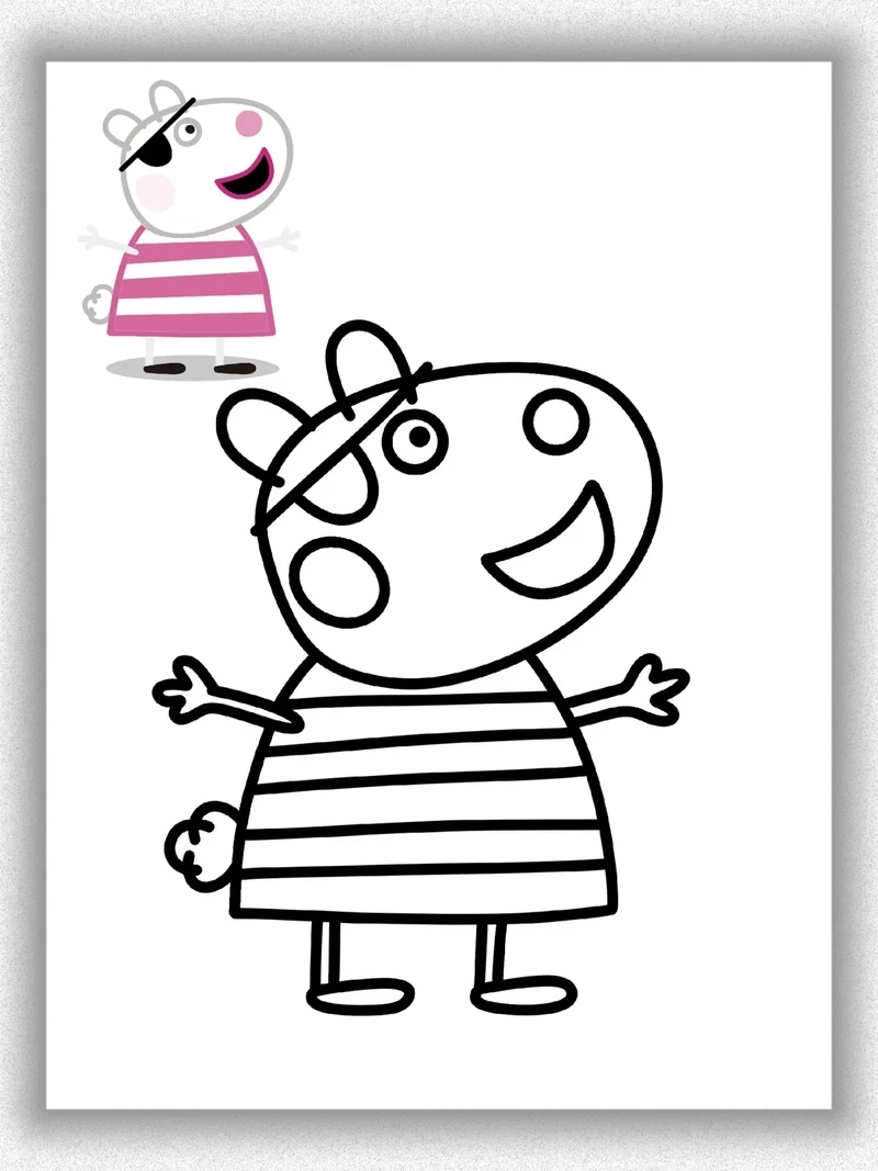 Tải ngay hình tô màu Peppa Pig cực đáng yêu cho bé tập tô