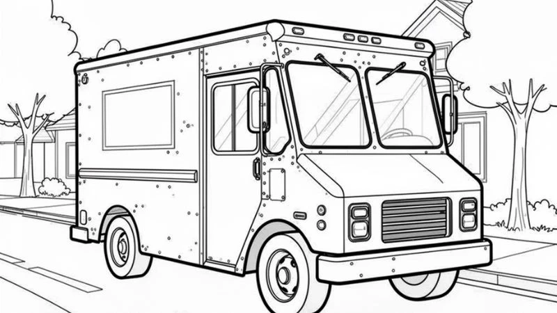 Khơi gợi sáng tạo với tranh tô màu xe chở thư bưu điện sáng tạo