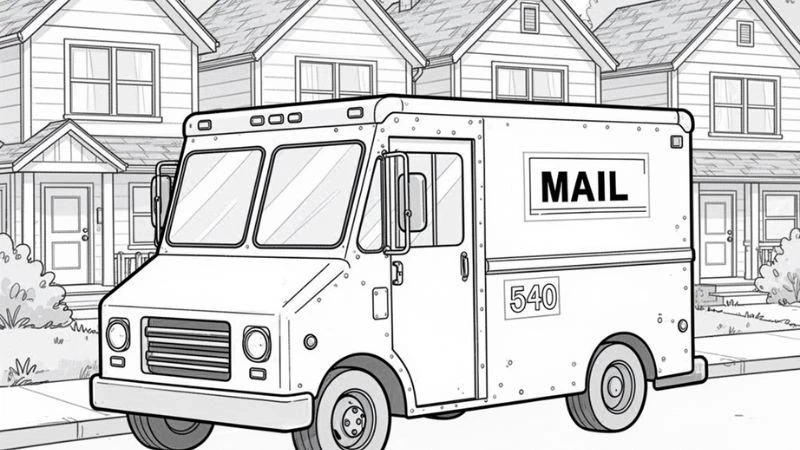 Cập nhật tranh tô màu xe bưu điện mới nhất đang được tìm kiếm