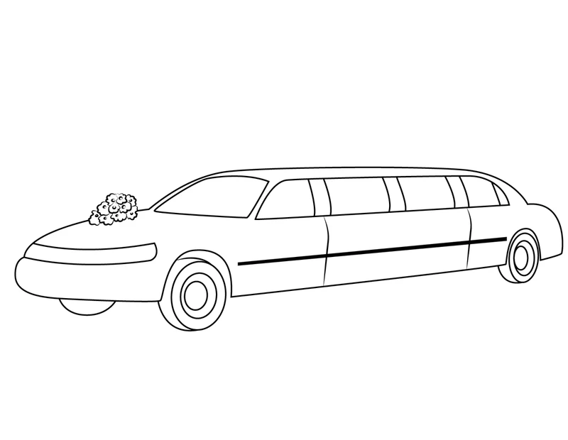 Bé mới tập tô đừng bỏ lỡ tranh tô màu xe limousine đơn giản dễ vẽ