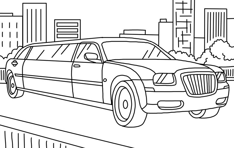 Khám phá tranh tô màu xe limousine sang trọng cực ấn tượng