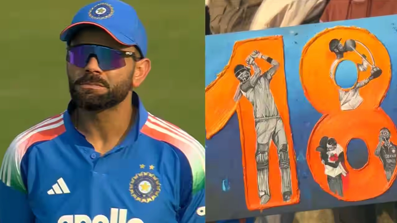 Virat Kohli đứng trên sân sau trận đấu