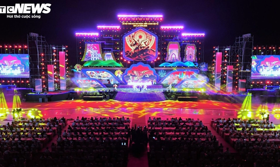 Bức ảnh nghệ thuật tái hiện không khí sôi động của lễ hội âm nhạc