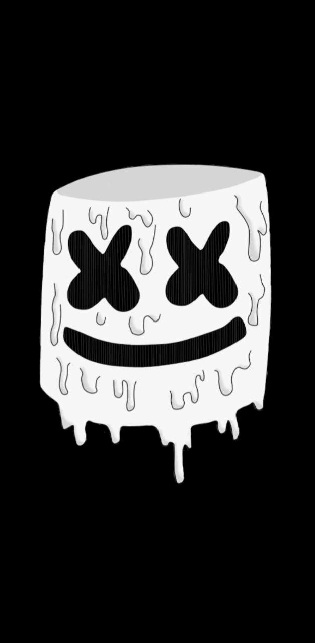 Hình nền Marshmello màu đen tan chảy cực ngầu