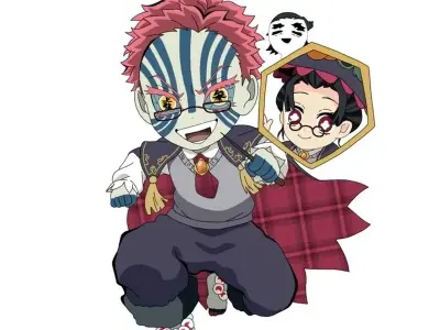 Bộ ảnh Akaza chibi siêu cute dành riêng cho fan Demon Slayer