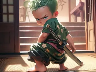 Ảnh chibi Zoro siêu dễ thương cho fan anime One Piece