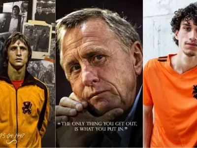 Ảnh Johan Cruyff tỏa sáng trong màu áo đội tuyển Hà Lan