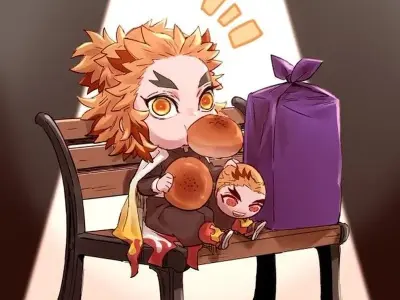 Ảnh chibi Rengoku siêu dễ thương cho fan Kimetsu no Yaiba