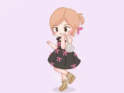 Ảnh chibi Rosé Blackpink dễ thương siêu cute cho fan