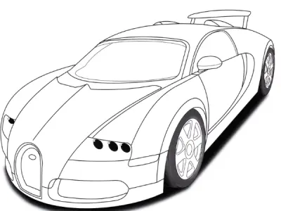 Khám phá ảnh tranh tô màu Bugatti siêu xe ấn tượng