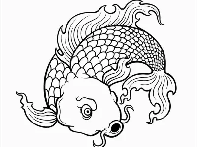 Tranh tô màu cá chép ngộ nghĩnh, kích thích sáng tạo