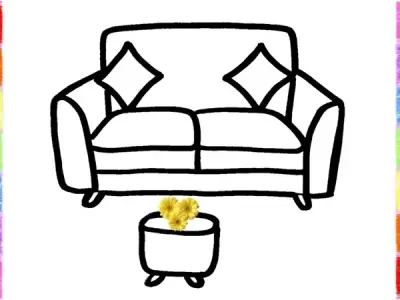 Tranh tô màu cái ghế sofa độc đáo cho bé thỏa sức sáng tạo