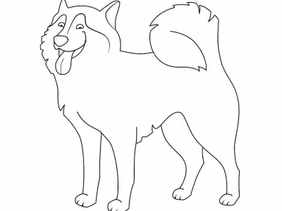 Bộ sưu tập tranh tô màu chó Husky sinh động và vui nhộn