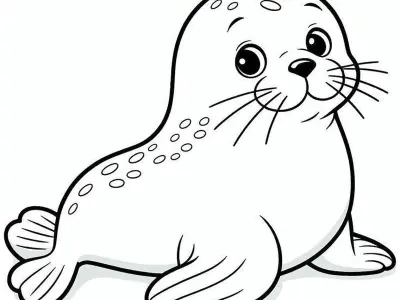 Tranh tô màu con hải cẩu đẹp cho bé phát triển sáng tạo