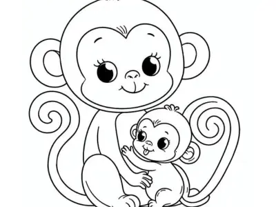 Tranh tô màu con khỉ sáng tạo giúp bé vui học mỗi ngày