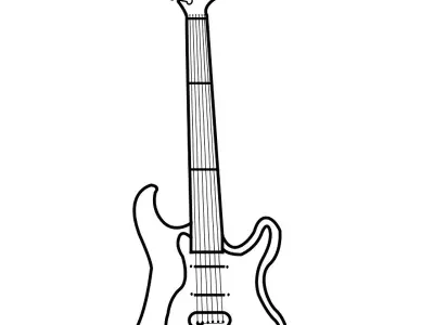Bộ sưu tập tranh tô màu đàn guitar sinh động và vui nhộn