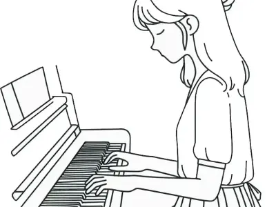 Tranh tô màu đàn piano đẹp và sáng tạo cho mọi lứa tuổi