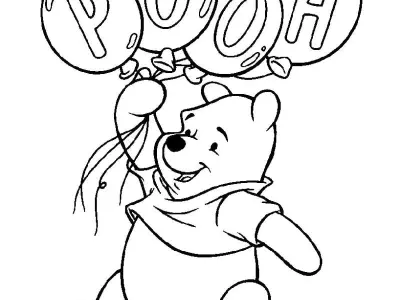 Bộ tranh tô màu gấu Pooh đầy màu sắc cho trẻ mầm non