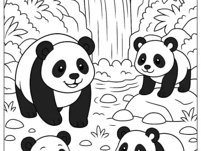 Tranh tô màu gấu trúc dễ thương cho bé thỏa sức sáng tạo