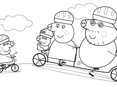Tranh tô màu gia đình heo Peppa cho bé thỏa sức sáng tạo