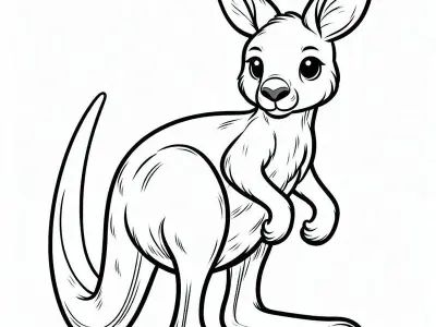 Tranh tô màu kangaroo miễn phí cho bé học vừa chơi vui
