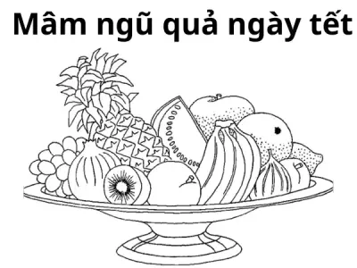 Bé thỏa sức sáng tạo với tranh tô màu mâm ngũ quả đẹp mắt