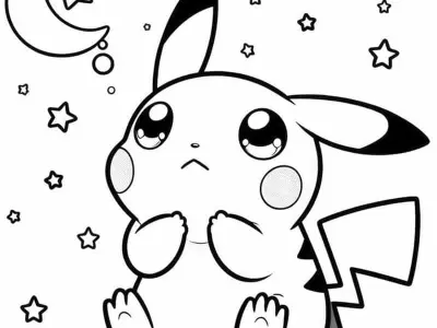 Tải miễn phí tranh tô màu Pikachu cho bé yêu sáng tạo