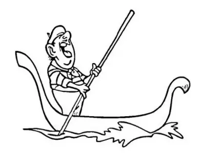Ảnh tranh tô màu thuyền gondola đẹp cho bé tập sáng tạo