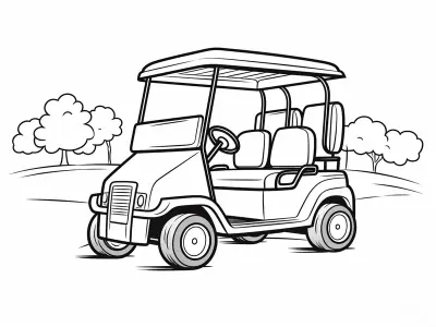 Tổng hợp ảnh tranh tô màu xe golf đẹp nhất cho trẻ em