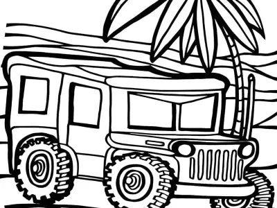 Bộ sưu tập ảnh tranh tô màu xe Jeep đẹp cho bé sáng tạo