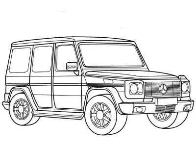 Tổng hợp ảnh tranh tô màu xe Mercedes cho trẻ em sáng tạo