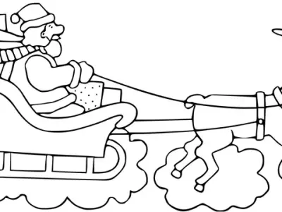 Tuyển chọn ảnh tranh tô màu xe tuần lộc của ông già Noel